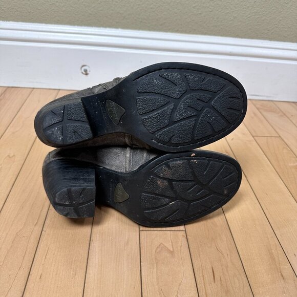 BORN Short Western Cowboy Booties Boots Round Toe Size 7.5 M - Picture 8 of 10